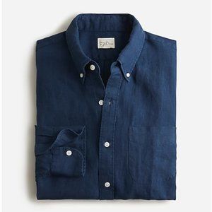 Men's J. Crew Baird McNutt Irish Linen Shirt - Navy Ink, Size M, Slim
